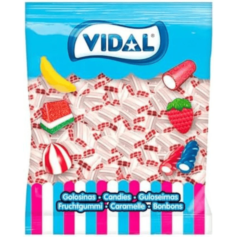Vidal Strawberry and Cream Filled Bricks Bag 1.5kg
