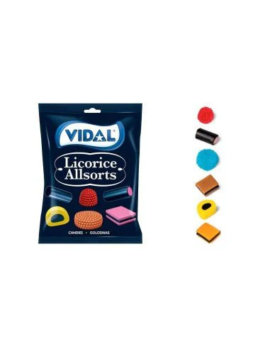 Vidal Liquorice Allsorts Peg Bag 90g