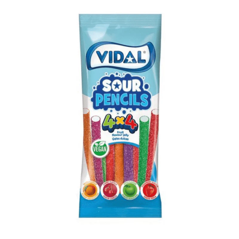 Vidal Sour Rainbow Pencils Peg Bag 90g