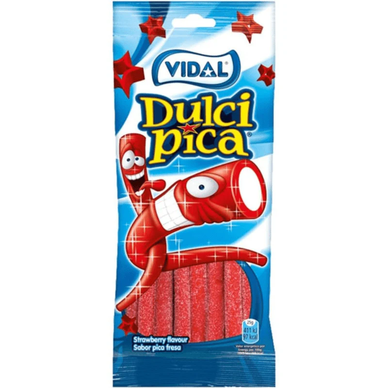Vidal Sour Stawberry Pencils Peg Bag 90g