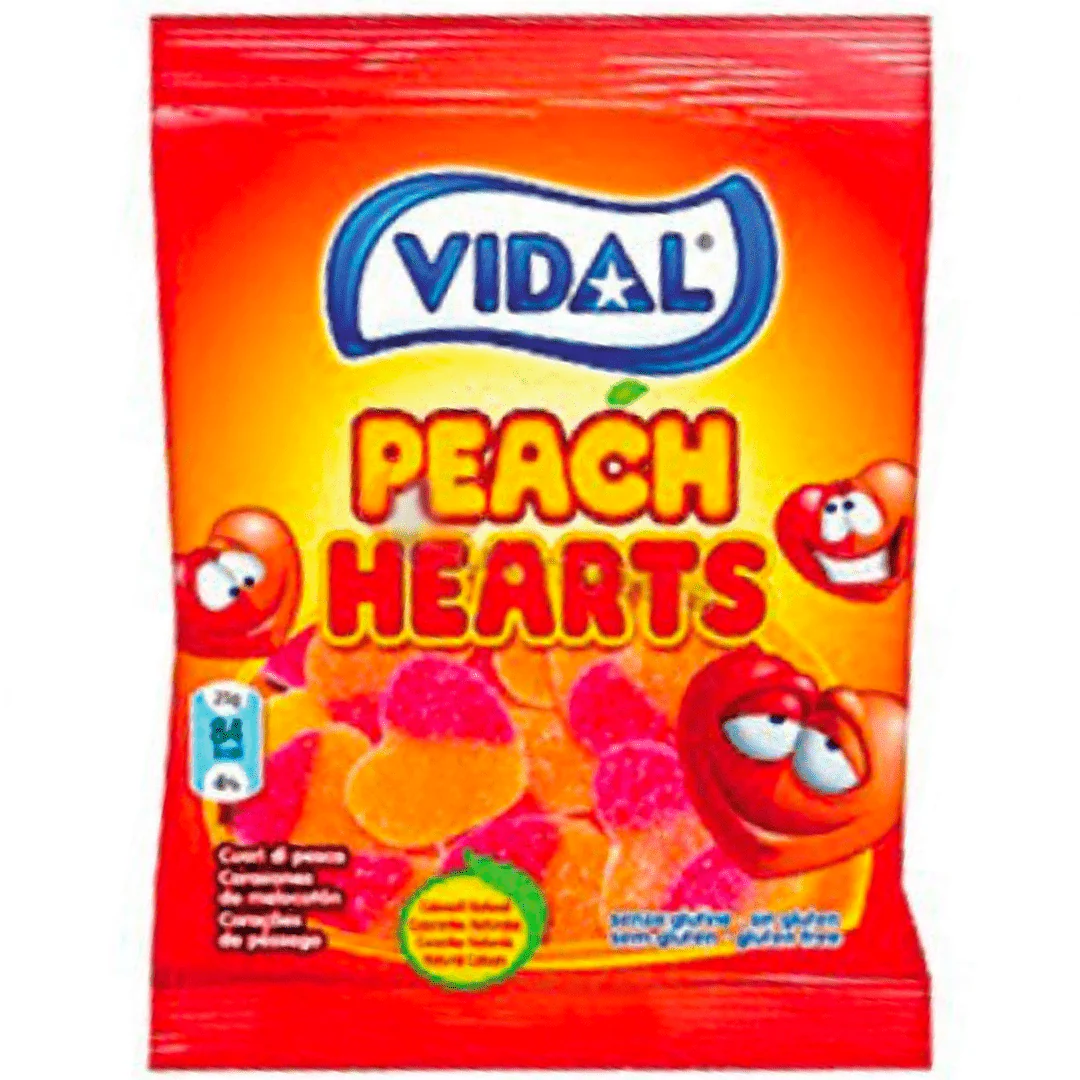 Vidal Peach Hearts Peg Bag 90g