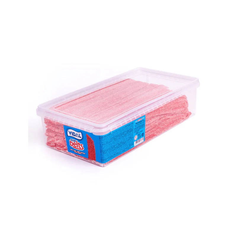 Vidal Sour Strawberry Belts Tub 1.7kg (200pcs)