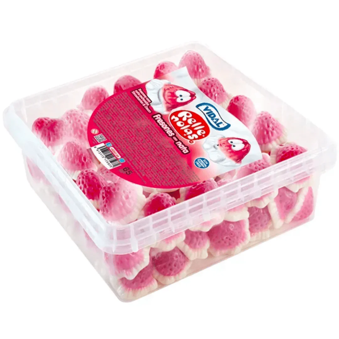 Vidal Jelly Filled Strawberries & Cream Tub 795g