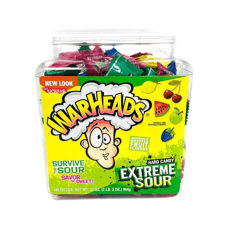 Warheads Extreme Sour Hard Candy Tub 964g