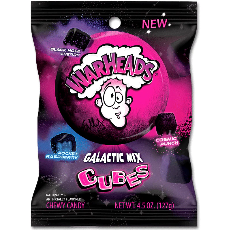 Warheads Galactic Cubes Peg Bag 128g