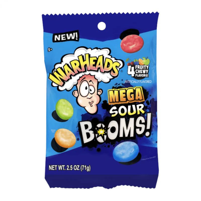 Warheads Mega Sour Booms Peg Bag 71g