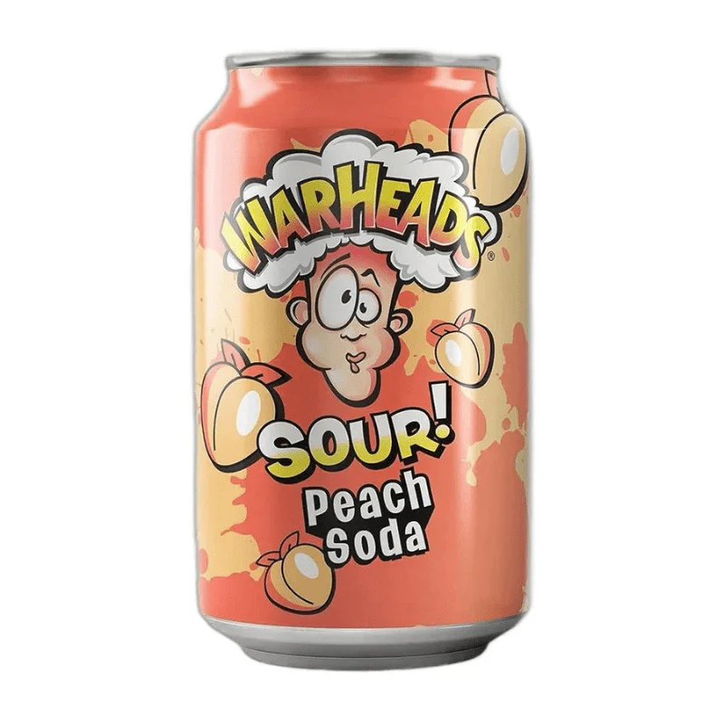 Warheads Peach Sour Soda Can 330ml USA